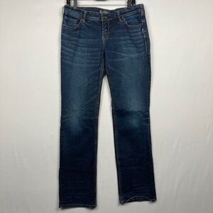 Silver Jeans Aiko Women's W 30 X L 32 Blue Mid Straight Medium Wash Jeans